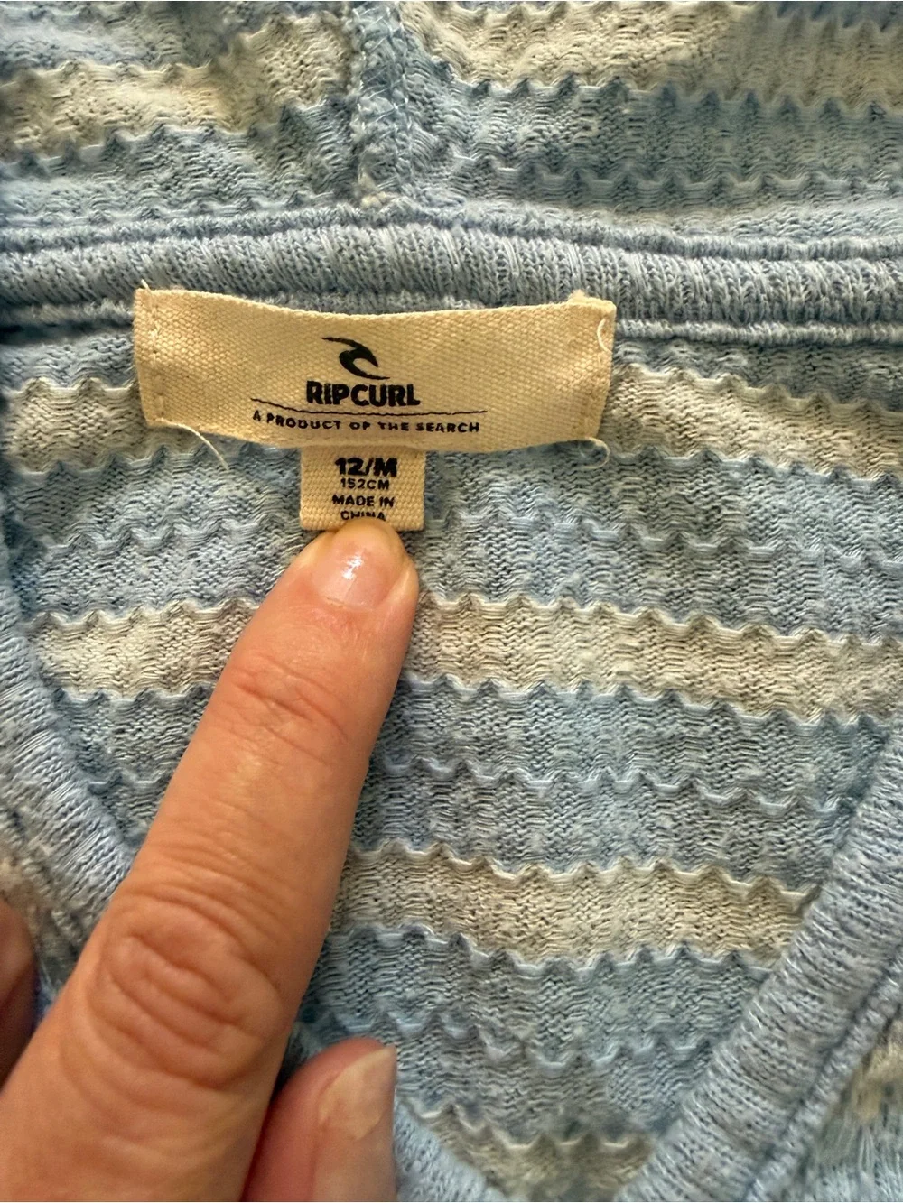Rip Curl Girls Blue White Striped Hoodie Flare Pants Set Size 12